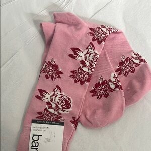 Bar III Pink and White Floral Socks